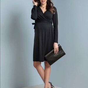 Seraphine Black Wrap Dress - Size US 8